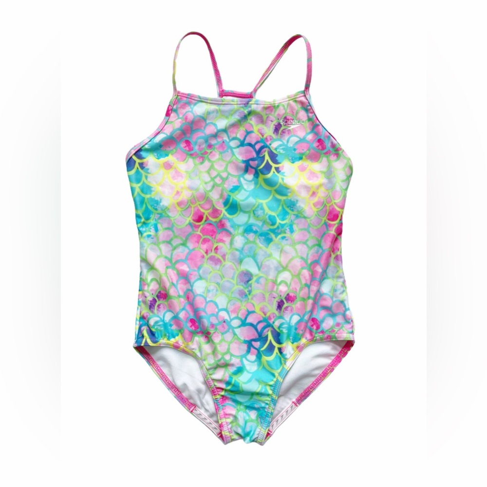 Speedo Mermaid Girl's Racerback Sport Splice One Piece Swimsuit